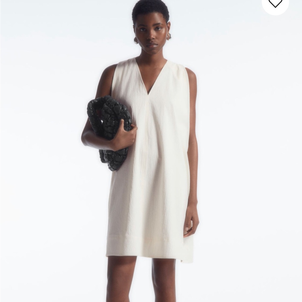 COS A line sleeveless mini dress ivory sz6